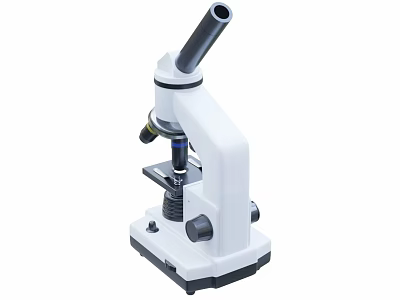 Professional Medical Microscope With Single Eyepiece Adjustable Stage And Stable Base 3d model