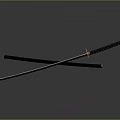 Traditional Samurai Sword With Sharp Blade Brown Scabbard Golden Handle And Decorative White Dots