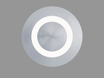 Modern Round Wall Light With Silver Metal Surface And White Circular Light 3d model
