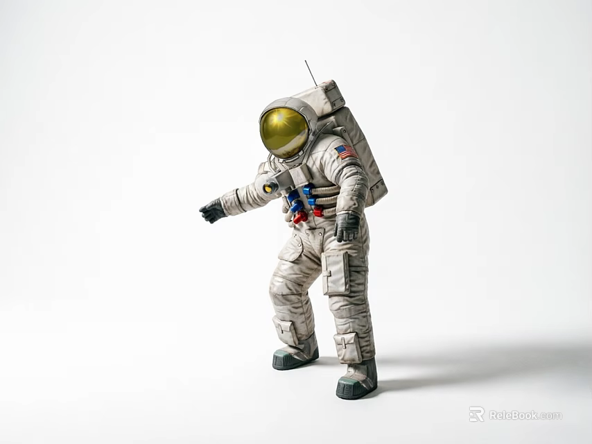 Creative Astronaut Figurine Decorative Ornament Set with Realistic Details for Desktop 3d model 