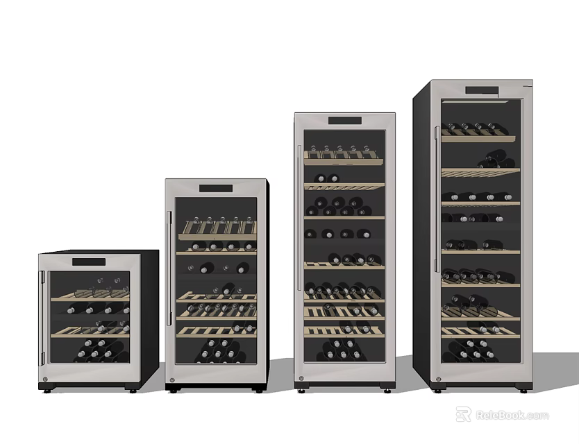 Modern Wine Cabinets In Various Sizes For Home Wine Storage Solutions 3d model 