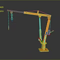 Orange Jib Crane Equipment with Horizontal Boom Lifting Hook and Stable Base