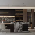 Modern Living And Dining Room Interior With Sofa Coffee Table Chandelier And Decorative Wall