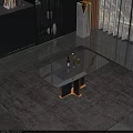 Modern White Marble Dining Table With Black And Gold Legs In Stylish Room
