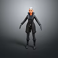 Sleek Game Movie Character With Black Coat And Light Colored Hair In Adventure Theme