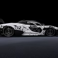 Black And White Race Car With Patterned Body 125 Number And Sleek Design