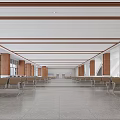Modern Station Waiting Hall With Spacious Interior Wooden Ceiling And Seats