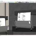 POLIFORM Office Appliances Modern Plotter Printers Displaying Design Drawings in Office 3d model