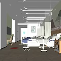 Cheerful Pediatric Hospital Room With Cartoon Decor Medical Beds And Toy Cabinet