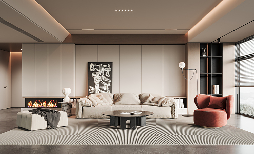 modern living room 3d model