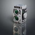 Vintage Rolleiflex Twin Lens Reflex Camera With Classic Design And Green Lenses