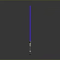 Detailed Blue Lightsaber Structure With Glowing Blade And Black Hilt