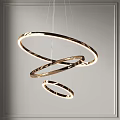 Modern Spiral Gold Circular Chandelier with LED Lighting for Elegant Interior Decor