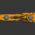 Yellow Futuristic Vehicle With Streamlined Design Black Stripes Number 96 And Thruster Components
