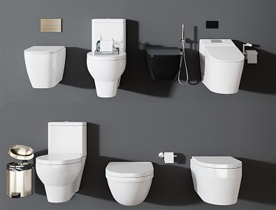 Modern toilet combination 3d model