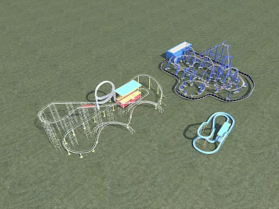Rides roller coaster 3d model