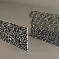 Textured Stone Feature Wall With Irregular And Stacked Masonry Patterns 3d model