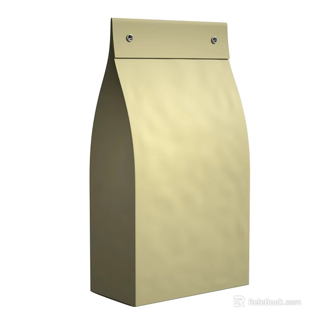 Natural Beige Paper Bag Pet Food Packaging With Secure Top Seal Design 3d model 