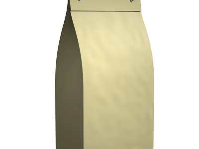 Natural Beige Paper Bag Pet Food Packaging With Secure Top Seal Design 3d model