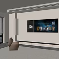 Modern Living Room Interior With TV Wall Built in Shelves And Ambient Lighting