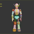 Silver And Orange Robot With Yellow Chest Pattern Glowing Eyes And Articulated Joints