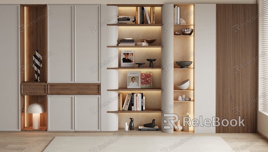 Decorative Cabinet Bookcase Shelf model