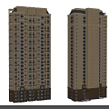 Modern Twin High Rise Residential Buildings With Beige Brown Exterior And Multiple Windows