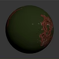 Detailed Organ And Hair Follicle Structure With Red Vascular Textures On Green Surface
