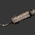 Spotted Cat Standing in Erect Posture against Dark Background with Slender Tail and Ears 3d model