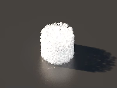 White Cubed Food with Small Granular Surface on Dark Background Close Up 3d model