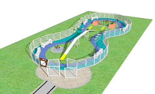 Modern Pet Park Pet Activity Area 3d model