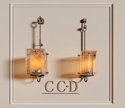 Modern Textured Glass Wall Sconces With Warm Glow For Interior Lighting Design 3d model