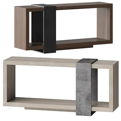 Modern Side Table With Wooden Frame And Metal Support For Living Room 3d model