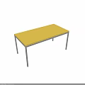 Sturdy Yellow Top Table with Black Metal Legs and Simple Design