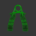 Durable Hand Gripper with Metal Frame and Black Rubber Handles for Strength Training 3d model