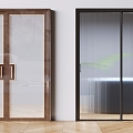 Glass sliding door sliding door kitchen balcony glass sliding door 3d model