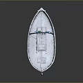 Colorful Decorative Model Boat With White Hull Red Bottom And Blue Mast Structure