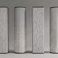 Modern Decorative Columns with Square Cylindrical Shapes and Intricate Patterns in Contemporary Design Style