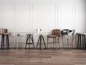 Industrial LOFT Bar Chair Bar Chair Combination 3d model