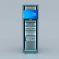 Advanced Smart Machine With Blue Display Screen And Internal Storage Shelves 3d model