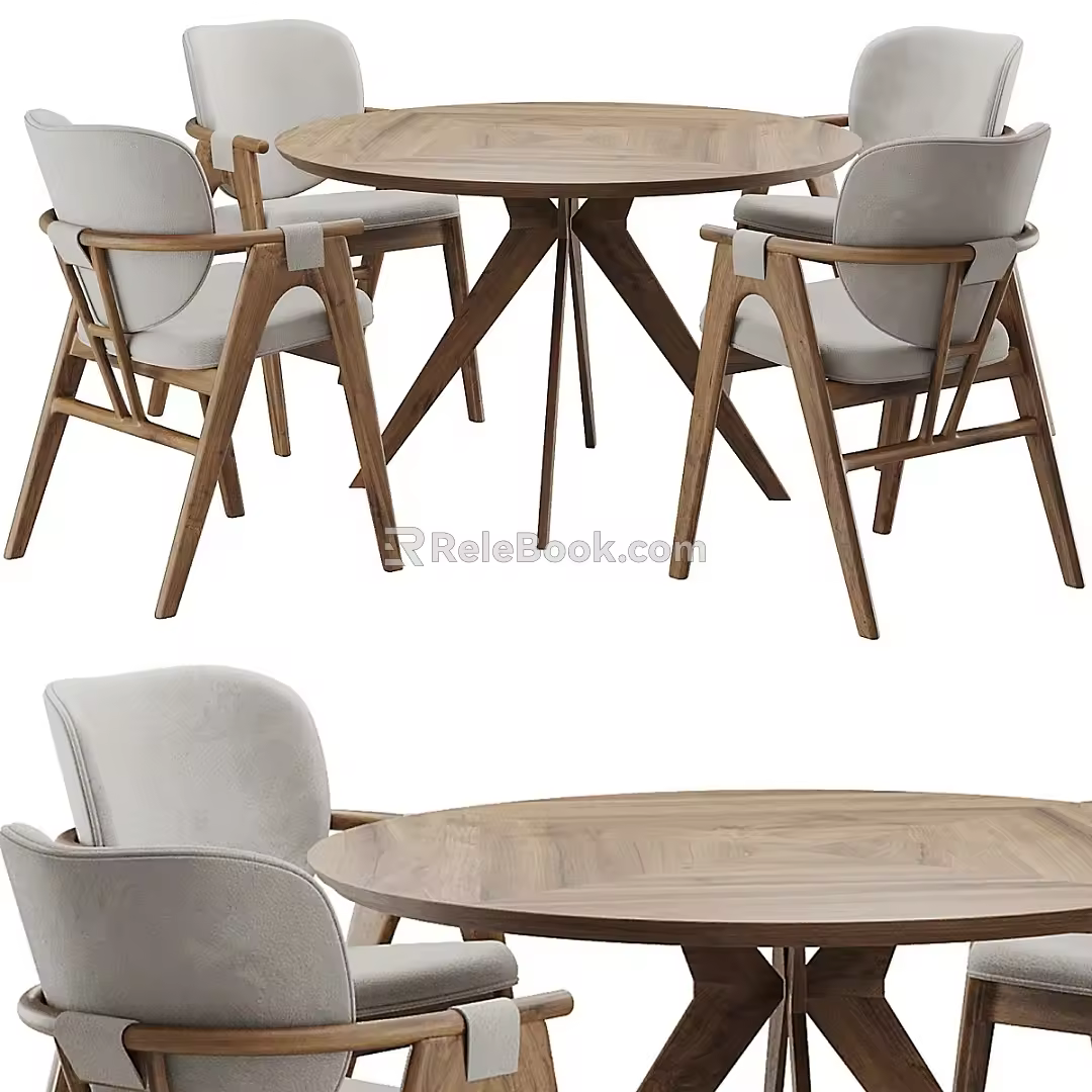 Dining chairs and tables 3d model