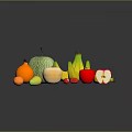 Vibrant Assorted Fresh Fruits Including Orange Cantaloupe Banana Apple Peach And Strawberry