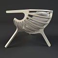 Stylish Modern Wooden Leisure Chair With Curved Armrest Gray Cushion And Ergonomic Design