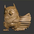 Golden Stylized Batman Figurine Featuring Bat Ears Muscular Torso And Flowing Cape