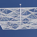 Modern Interior Ceiling Design With White Geometric Grid And Triangular Patterns 3d model