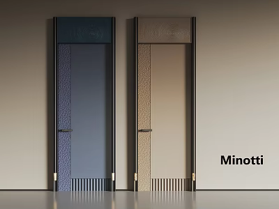 Minotti Modern Hinged Doors With Textured Panels And Two Color Options 3d model