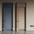 Minotti Modern Hinged Doors With Textured Panels And Two Color Options