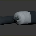 Pneumatic Wrench With White Head Gray Handle Red Logo And Metal Connector Design