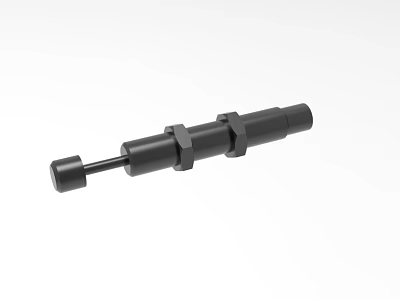 Industrial Cylinder With Steel Rod And Fittings For Mechanical Equipment 3d model