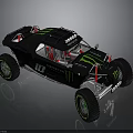 Black And Green Off Road Car With Monster Energy Logo And Large Wheels